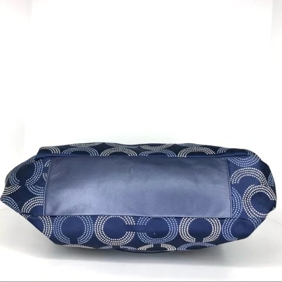 COACH Ashley Dotted Op Signature Satchel Bag F20056 Blue - Picture 3 of 10